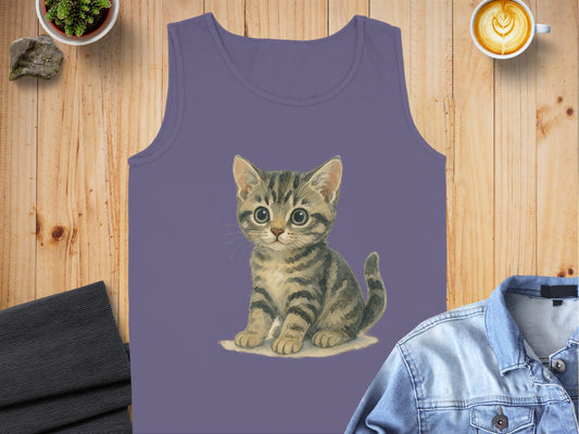 Adorable Kitten Graphics on Purple Tank Top product