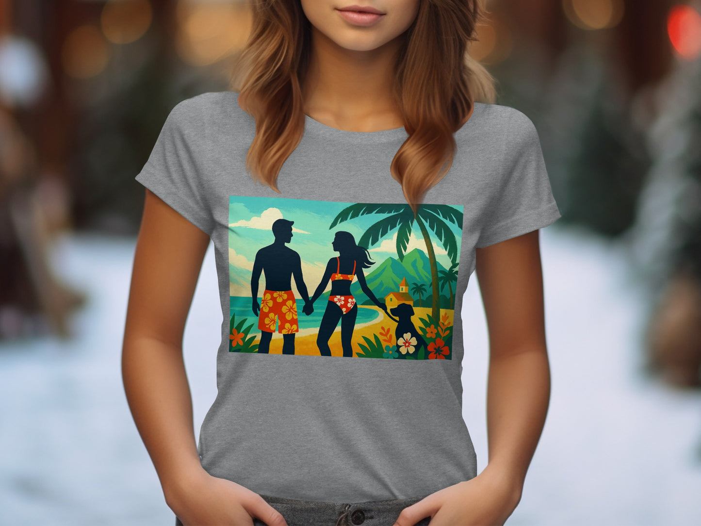 Tropical Family Silhouette Graphic Tee Shirt product