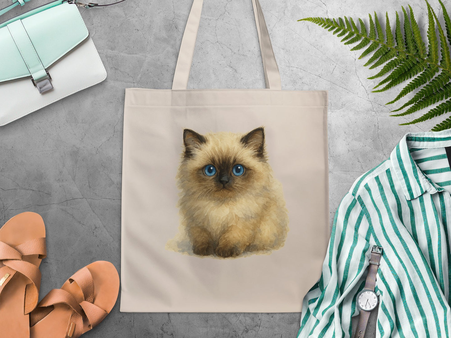 Cute Blue-Eyed Kitten Tote Bag for Cat Lovers product