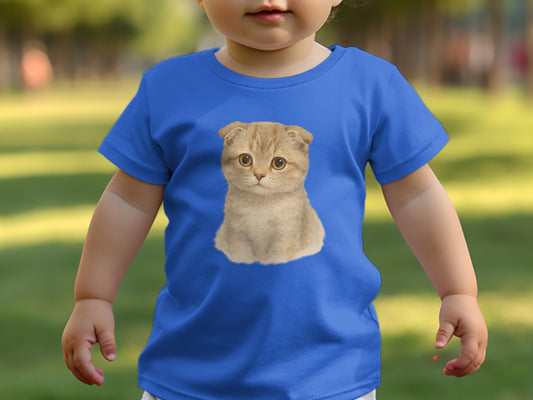 Adorable Kitten Print Blue Toddler T-shirt product type