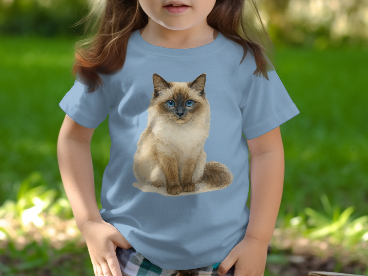 Cute Blue Eyed Cat Graphic Kids T-Shirt product type