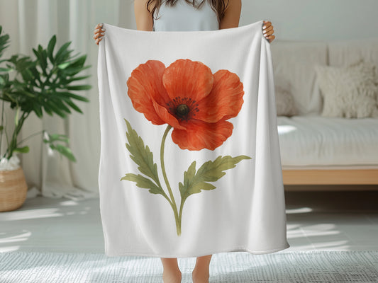Beautiful Decorative Floral Poppy Print Blanket product