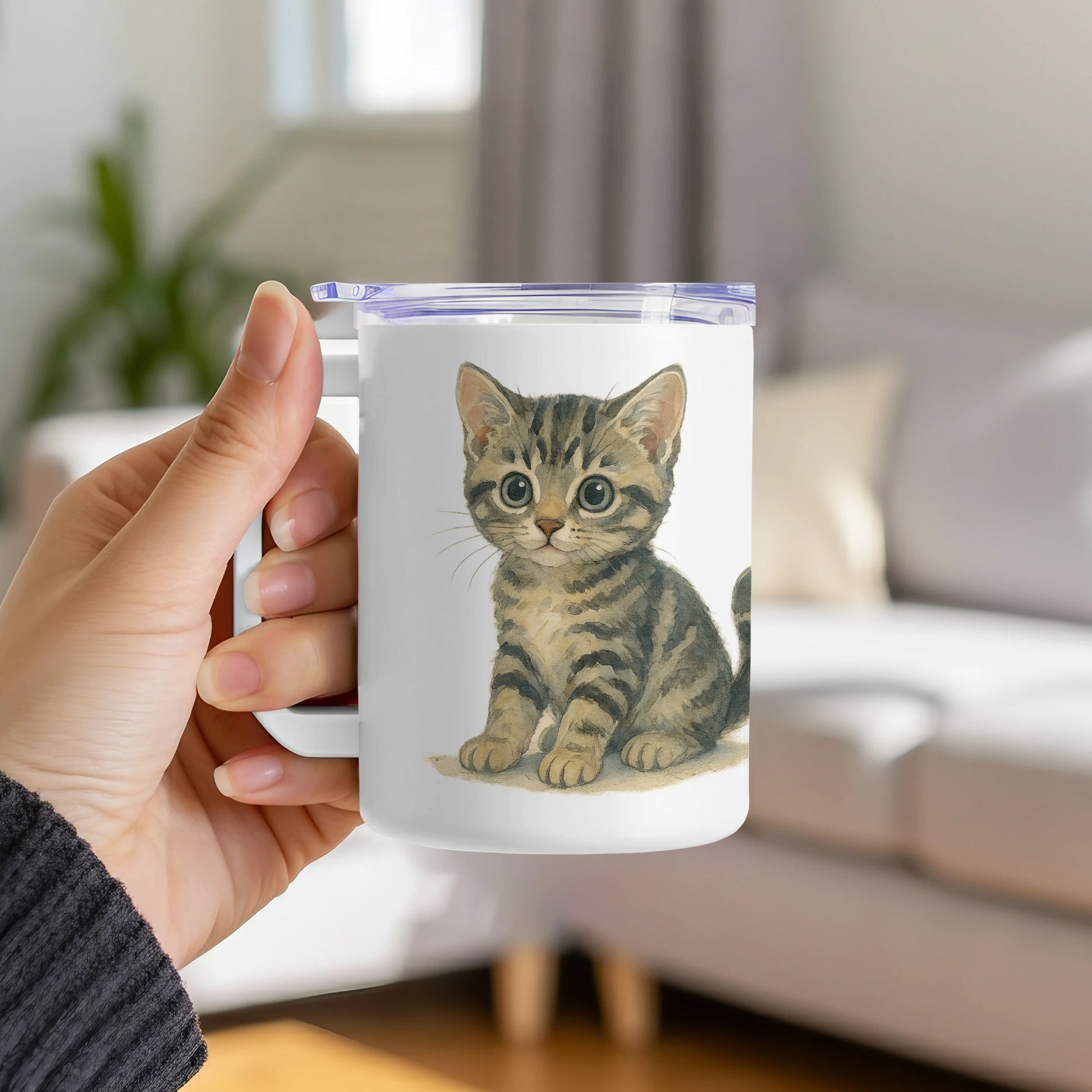 Cute Kitten Print Mug Adorable Cat Design Product