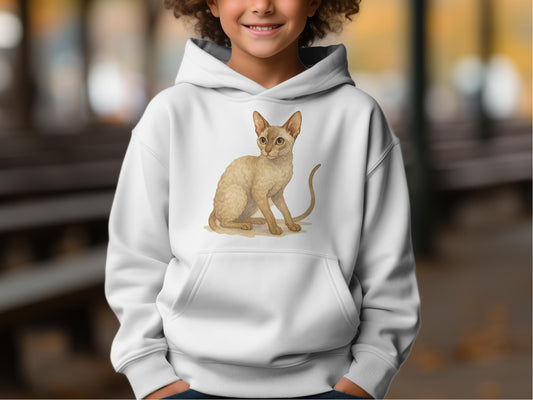 Adorable Cat Illustration Kids Hoodie Product