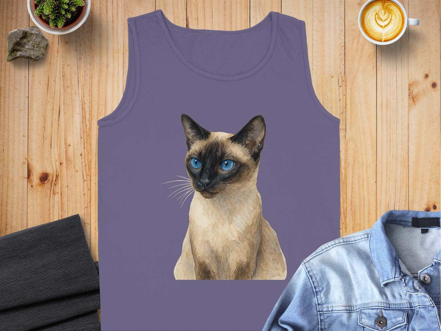 Siamese Cat Graphic Design Purple Tank Top product