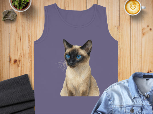 Siamese Cat Graphic Design Purple Tank Top product