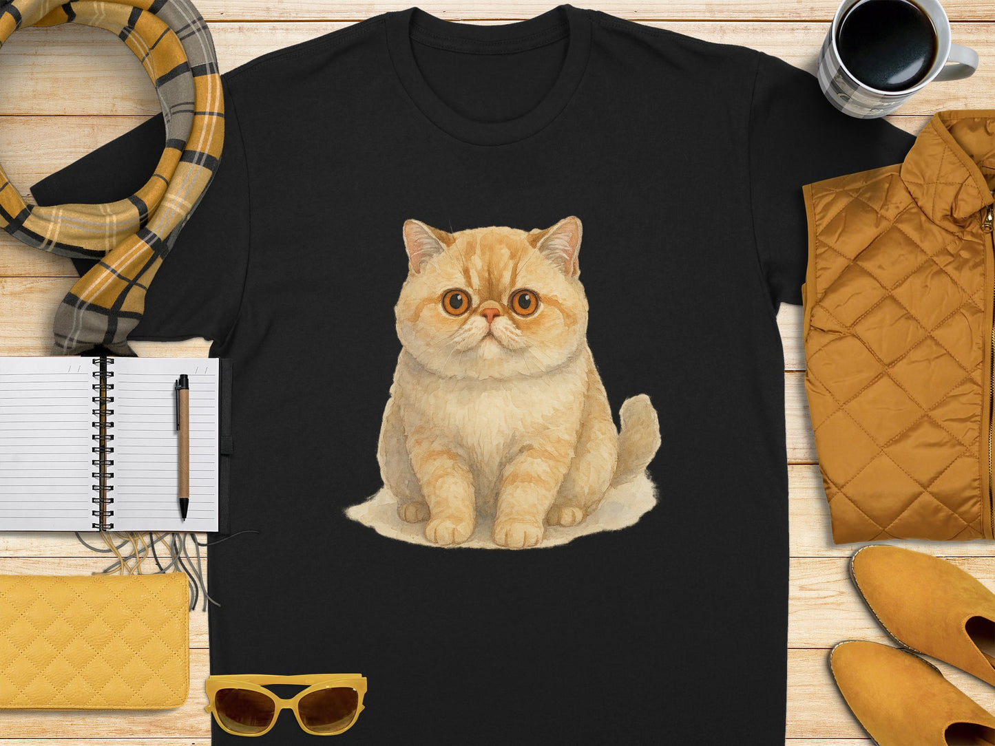 Cute Orange Cat Graphic T-shirt Adorable Animal Design product type