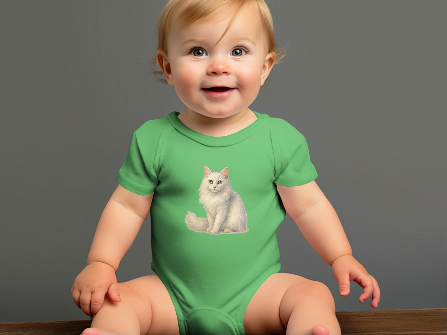 Cute Baby Bodysuit with Adorable Cat Design product type