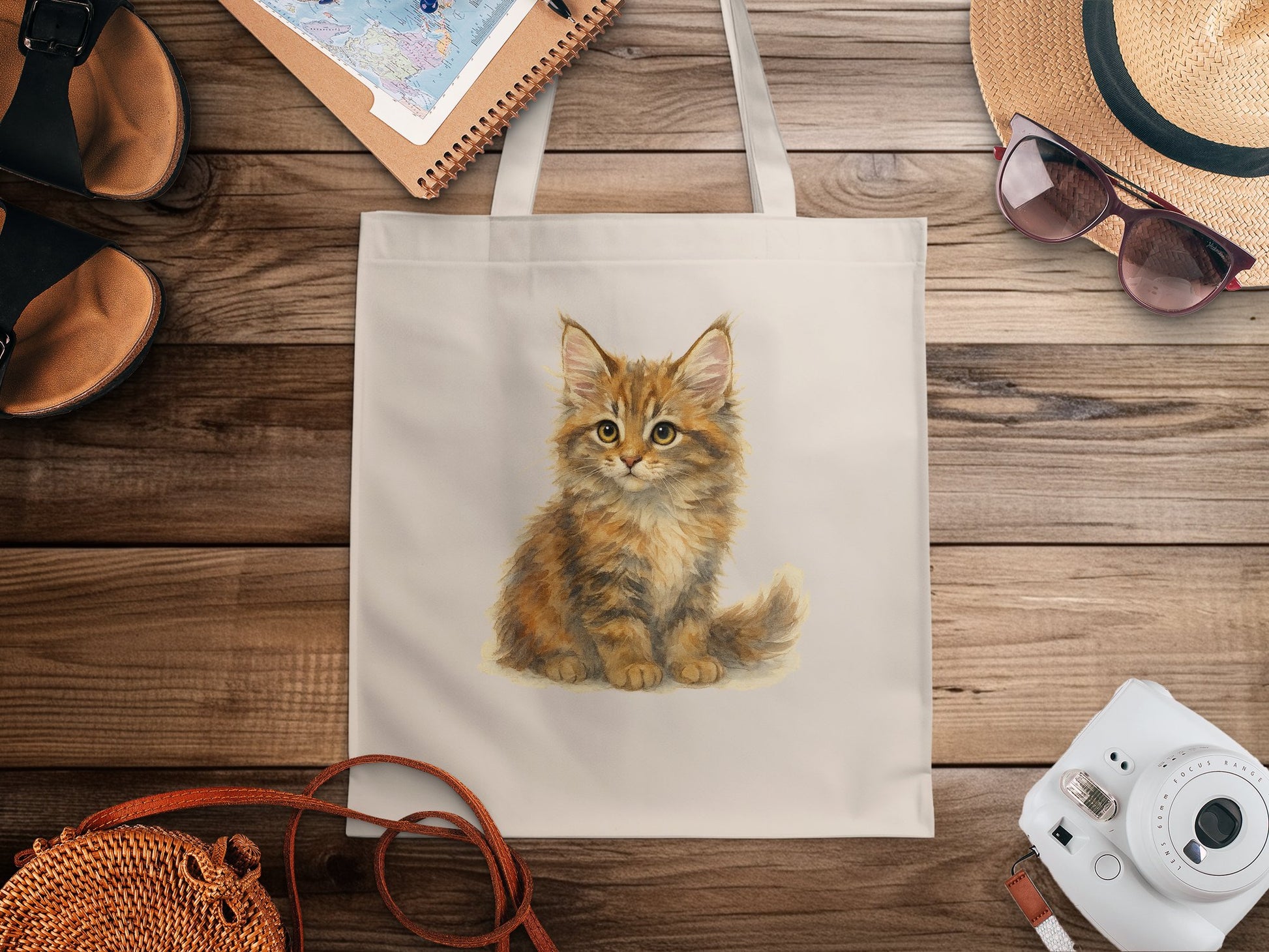 Adorable Illustrated Kitten Design on a Bag product