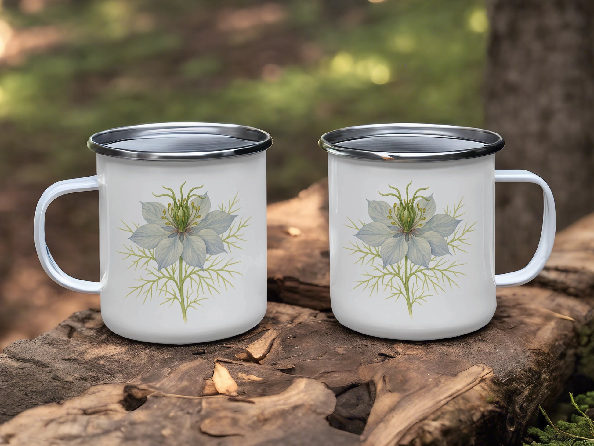 Nature-inspired floral design camping mug product