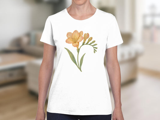 Floral Illustration White T-shirt Casual Outfit product type