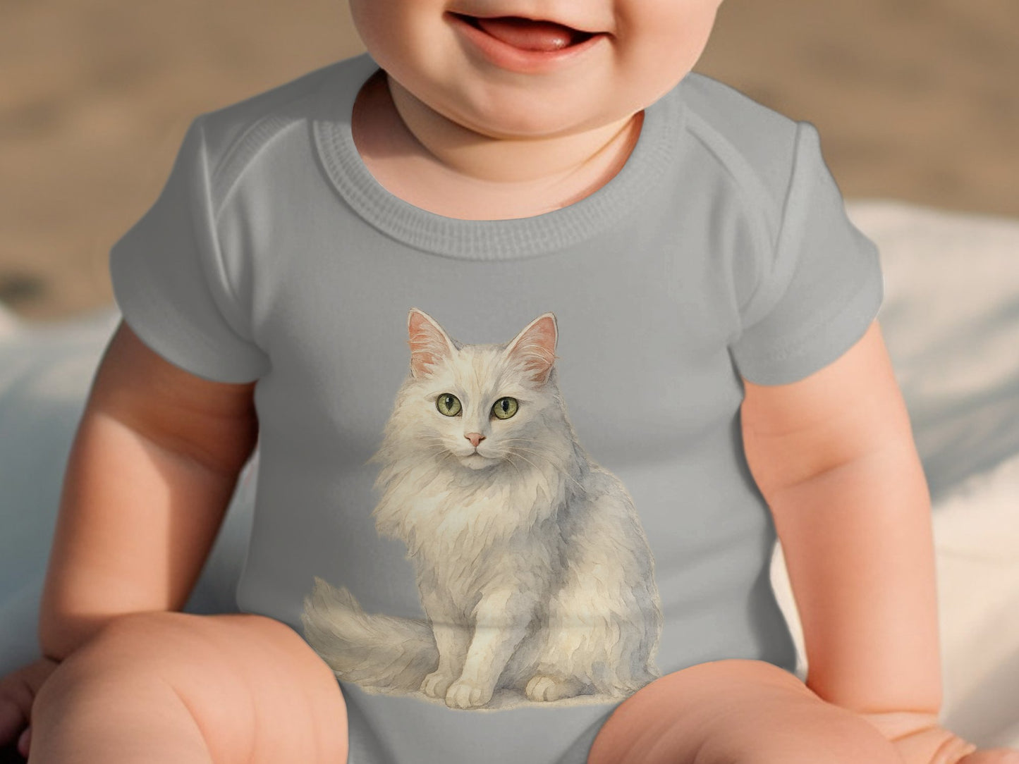 Cute Cat Print Baby Bodysuit Adorable Infant Product