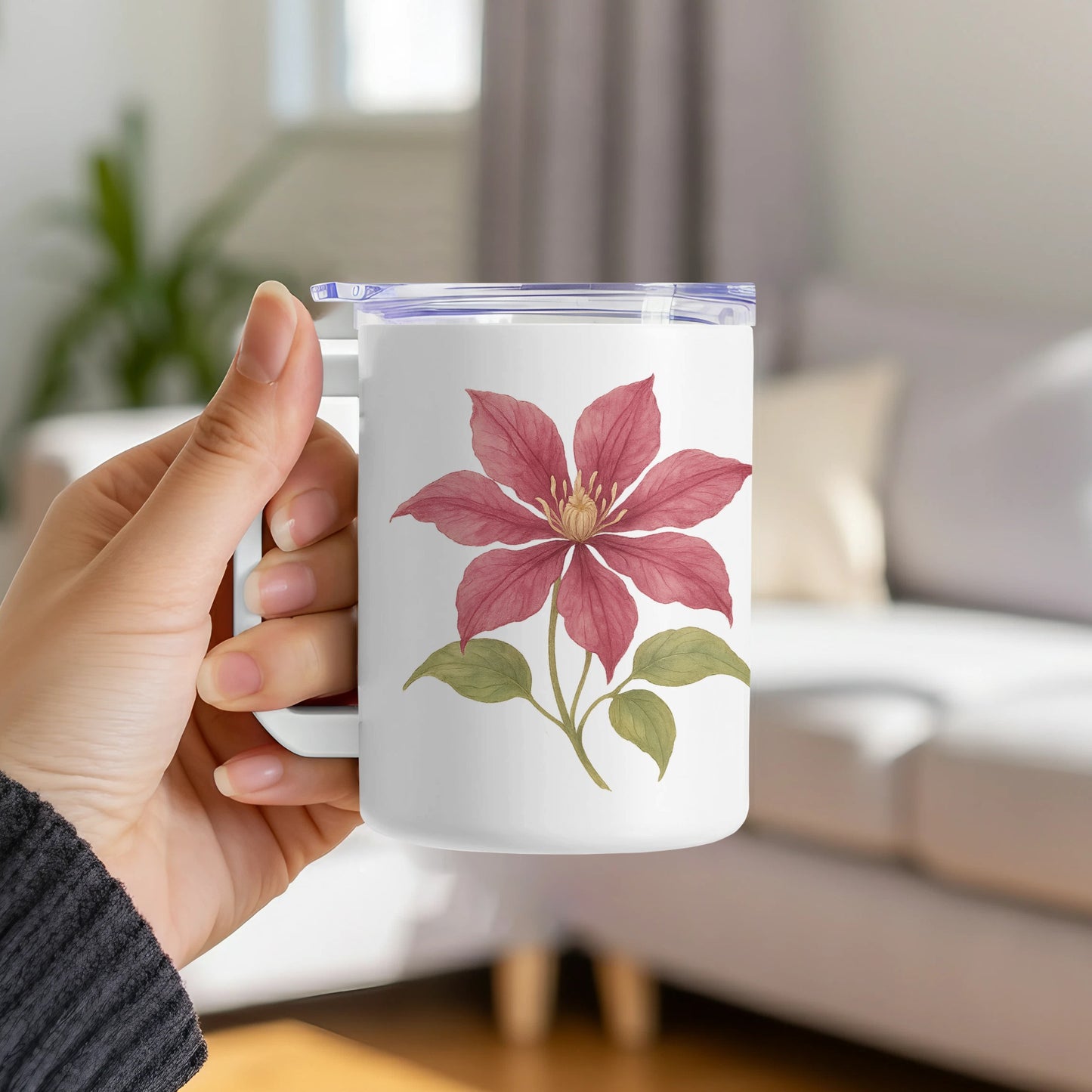 Beautiful Floral Art Design Insulated Mug product