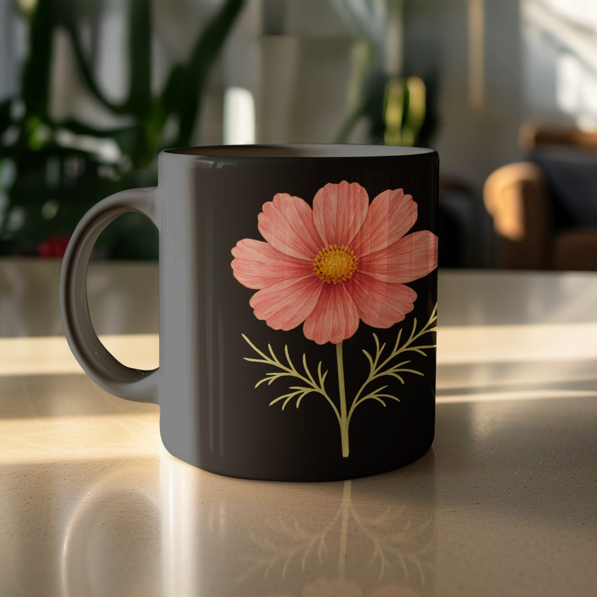 Floral Pattern Coffee Mug with Pink Flower product type