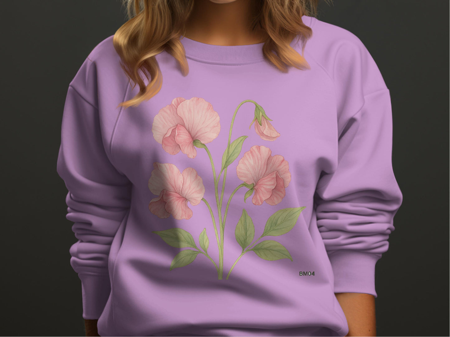 Beautiful Floral Pastel Purple Sweatshirt Product