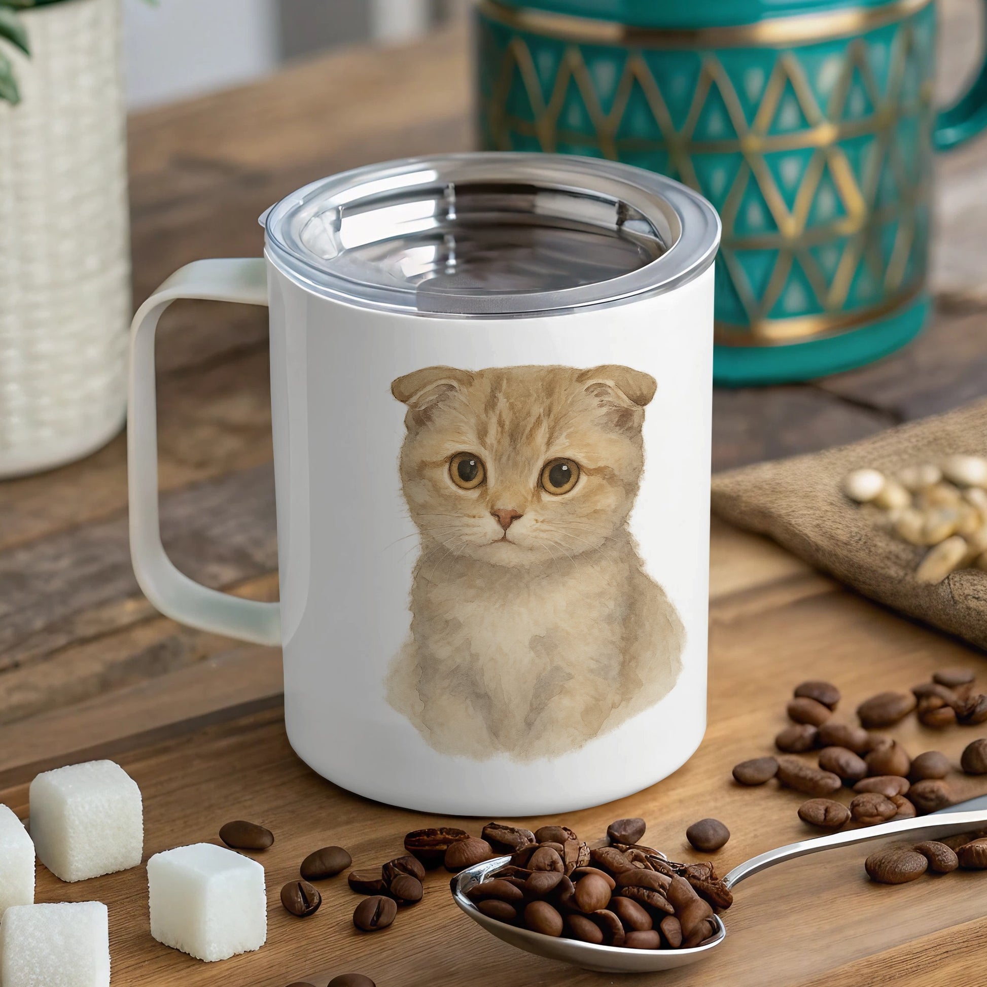Cute Kitten Print Mug Coffee Art Drinking Product