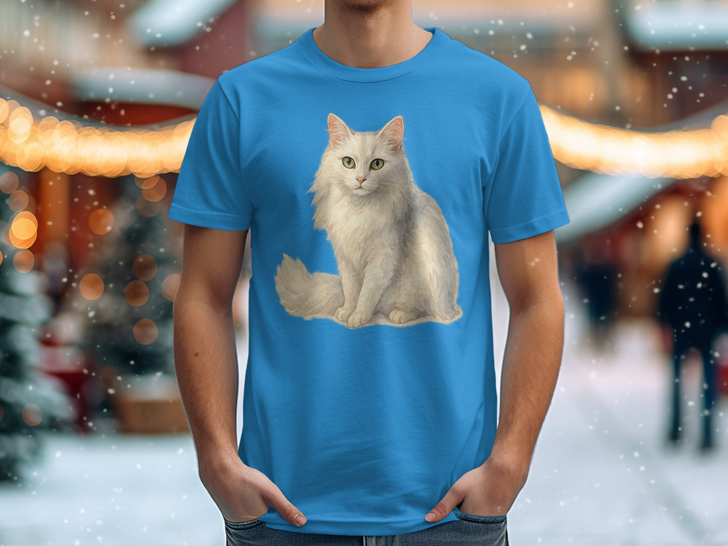 Cozy Winter Cat Print Design T-shirt product type