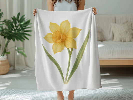 Beautiful Yellow Daffodil Printed Blanket product