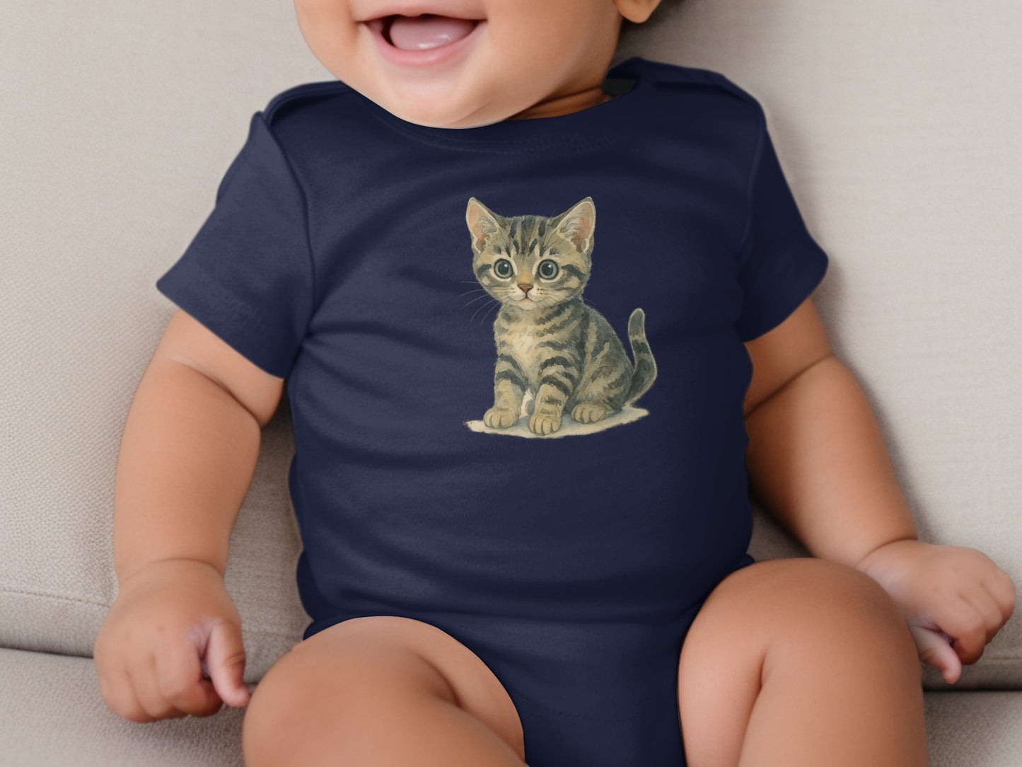 Adorable Kitten Print Baby Onesie Cute Infant product