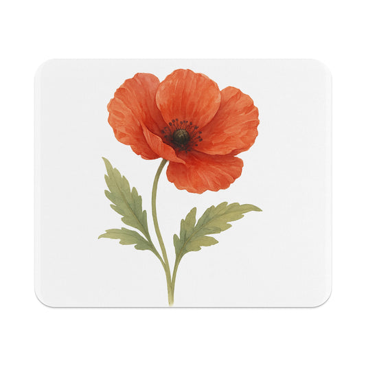 Beautiful Red Flower on White Custom Mouse Pad Product
