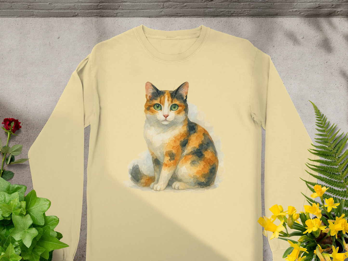 Long Sleeve Shirt with Cat Illustration product type