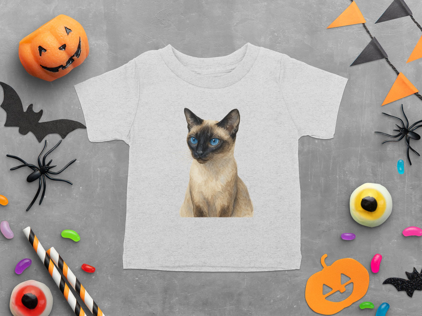 Cute Halloween Siamese Cat Kids Shirt product type