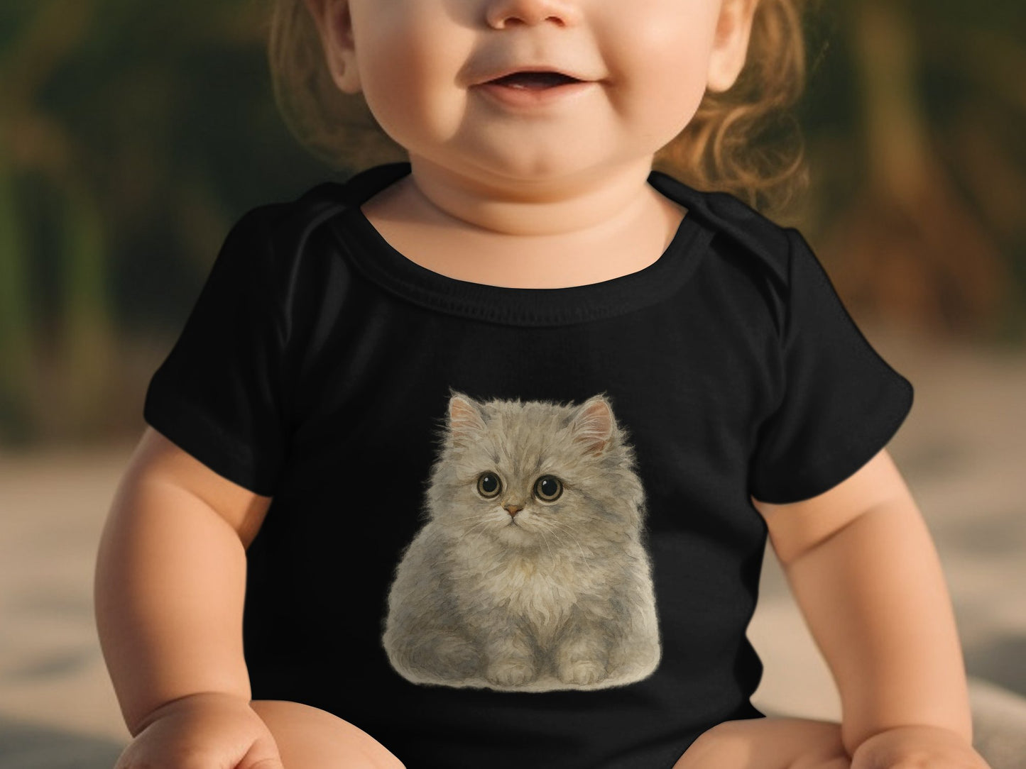 Cute Fluffy Kitten Graphic Short Sleeve Bodysuit product