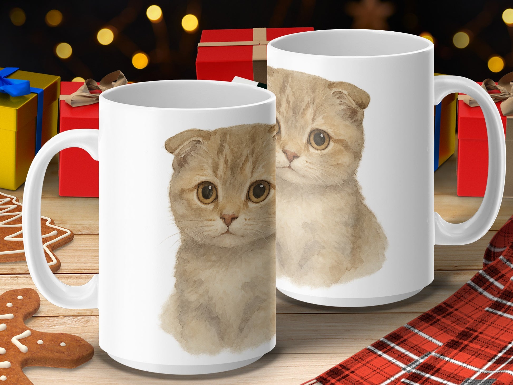 Cute Kitten Printed Large White Ceramic Mug product
