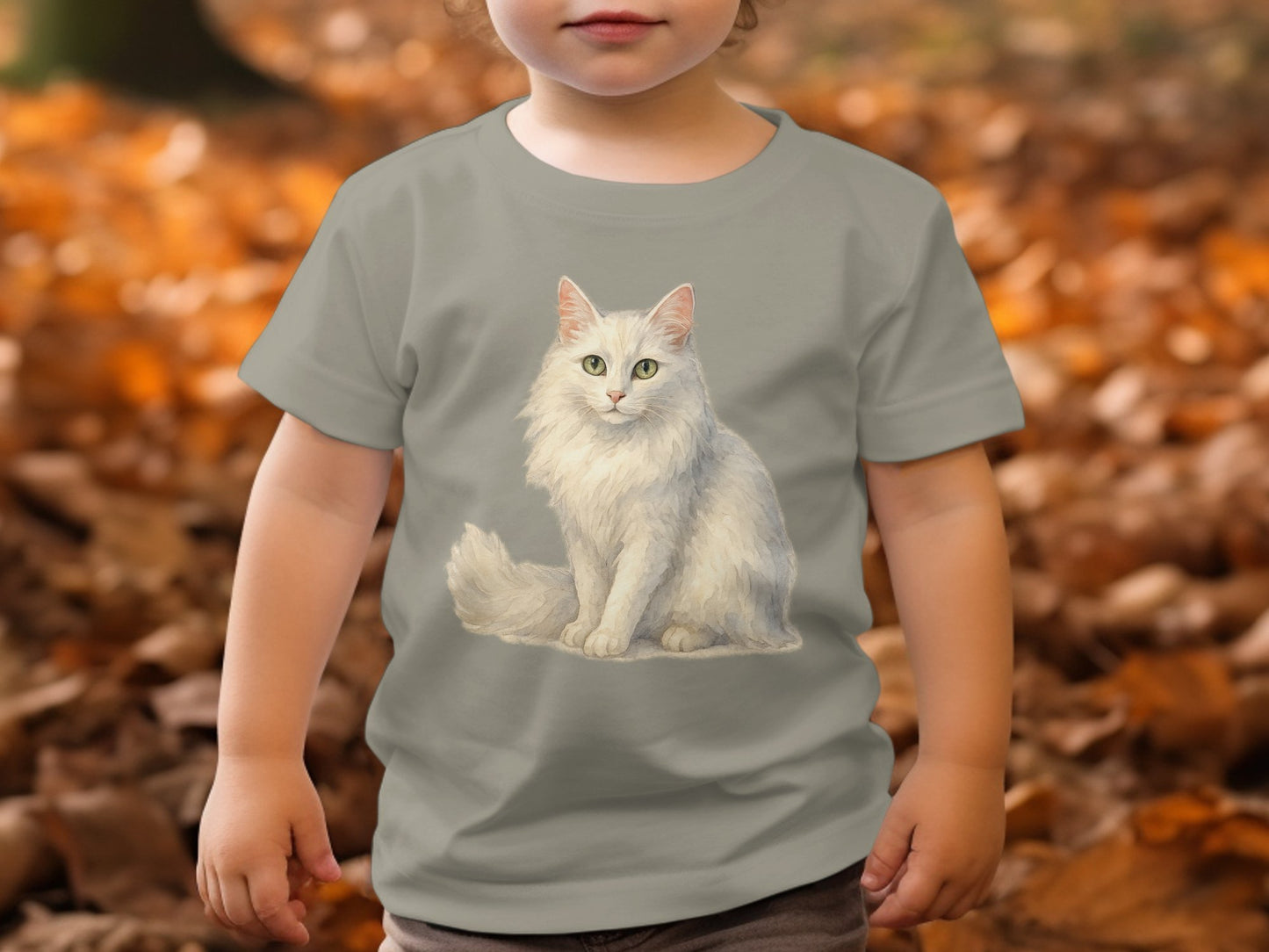 Cute White Cat Graphic Design Kids T-Shirt product