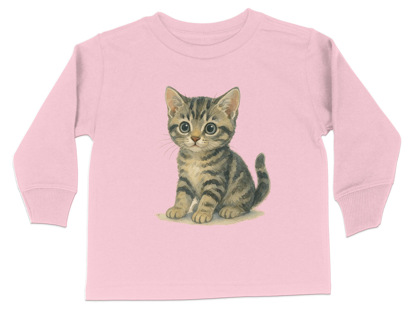 Adorable Kitten Graphic Pink Long Sleeve Shirt product