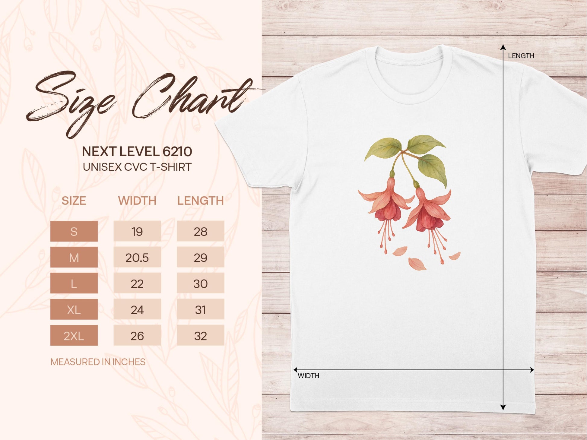Fuchsia Floral Design Next Level 6210 T-Shirt product type