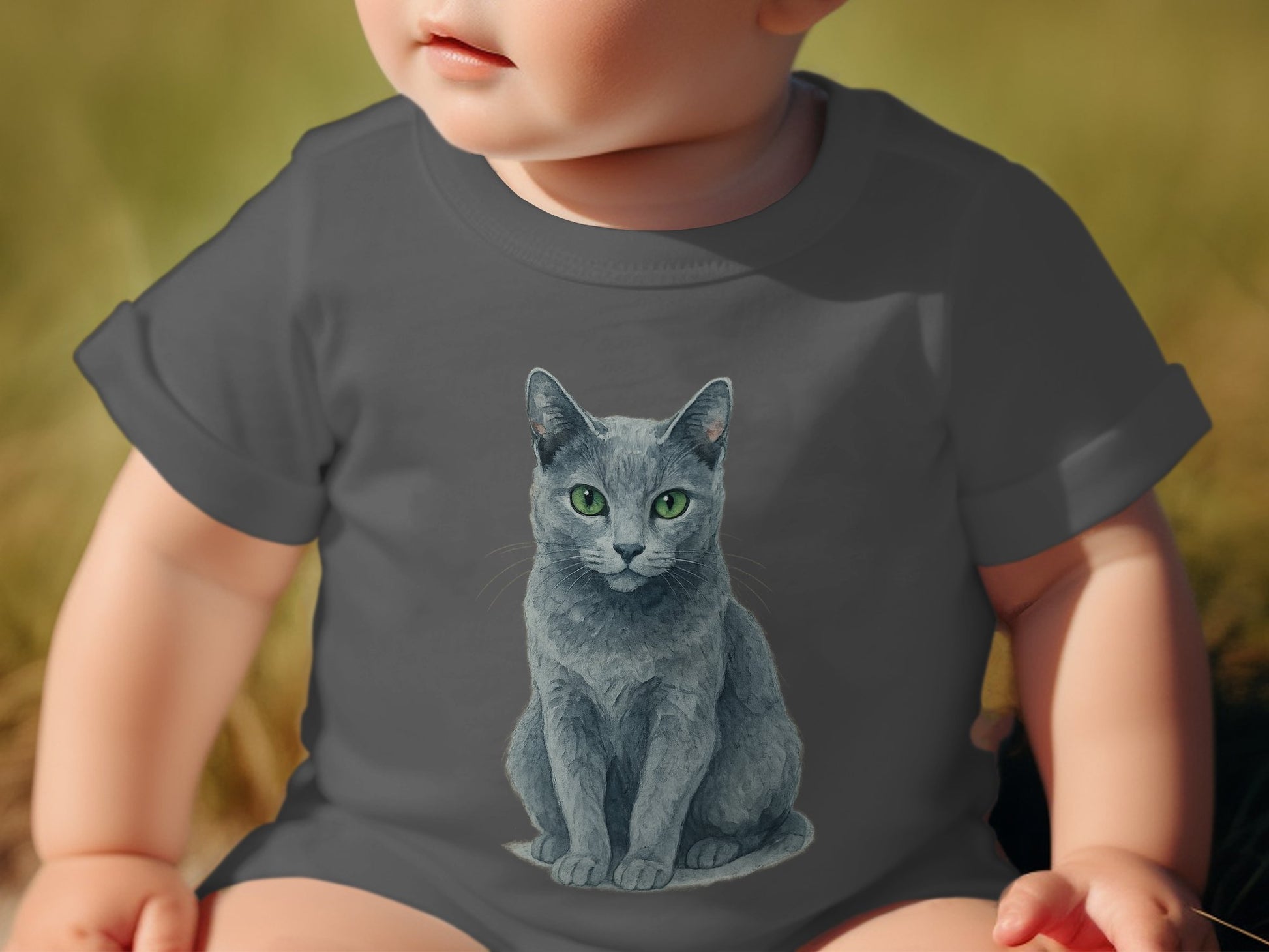 Cute Gray Cat Graphic Baby Tee Product