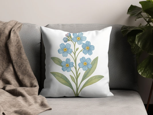 Floral Design Blue Flower Decorative Pillow product