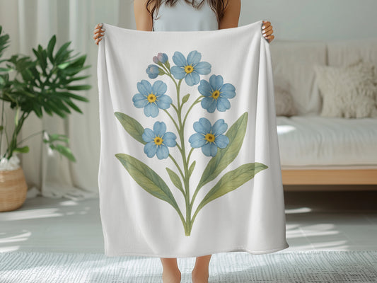 Blue Flower Design Cozy and Comfortable Blanket product