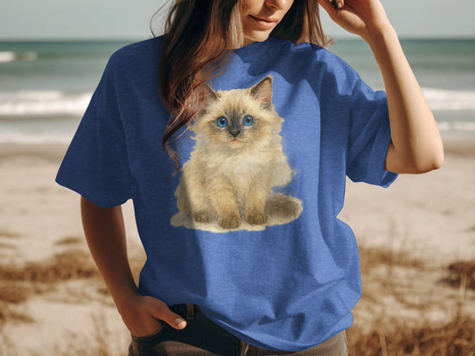 Adorable Kitten Print Casual Wear T-shirt product
