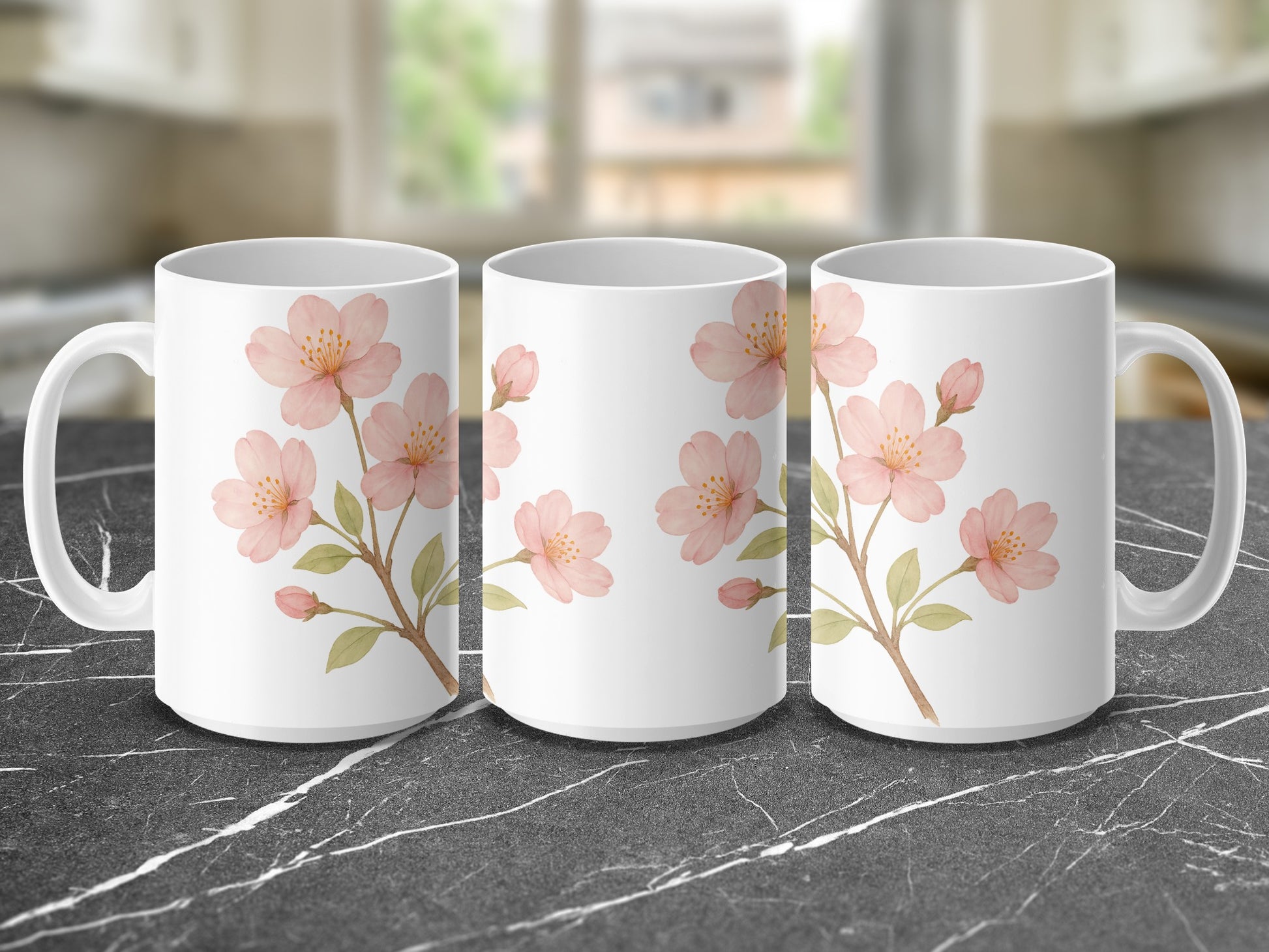Beautiful Floral Pink Flower Design Printed Mug product