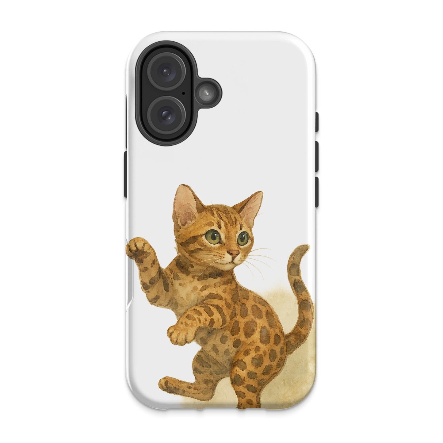 Adorable Kitten Illustration with Spots Phone Case product