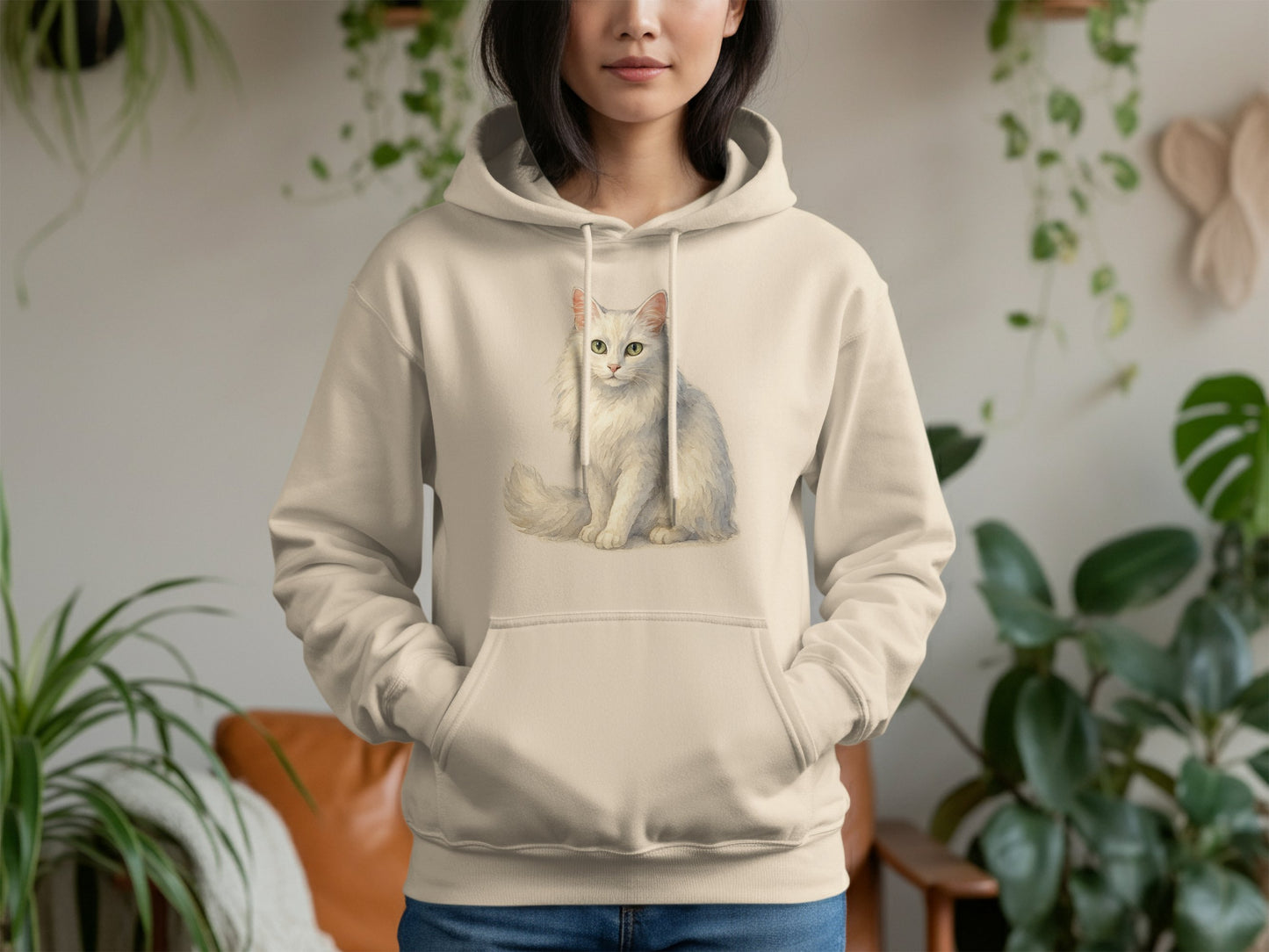 Cozy Hoodie Featuring Adorable Cat Artwork product type
