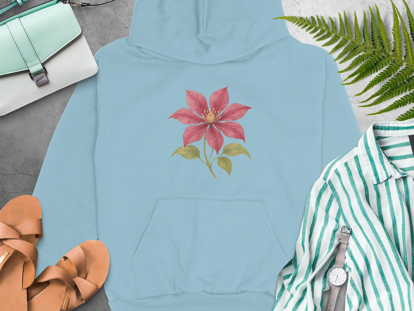 Beautiful Red Flower Design Printed Hoodie product