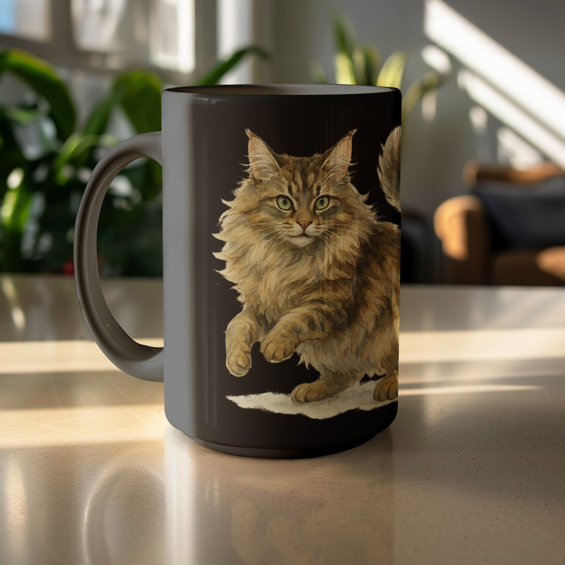 Maine Coon Cat Mug with Detailed Illustration product
