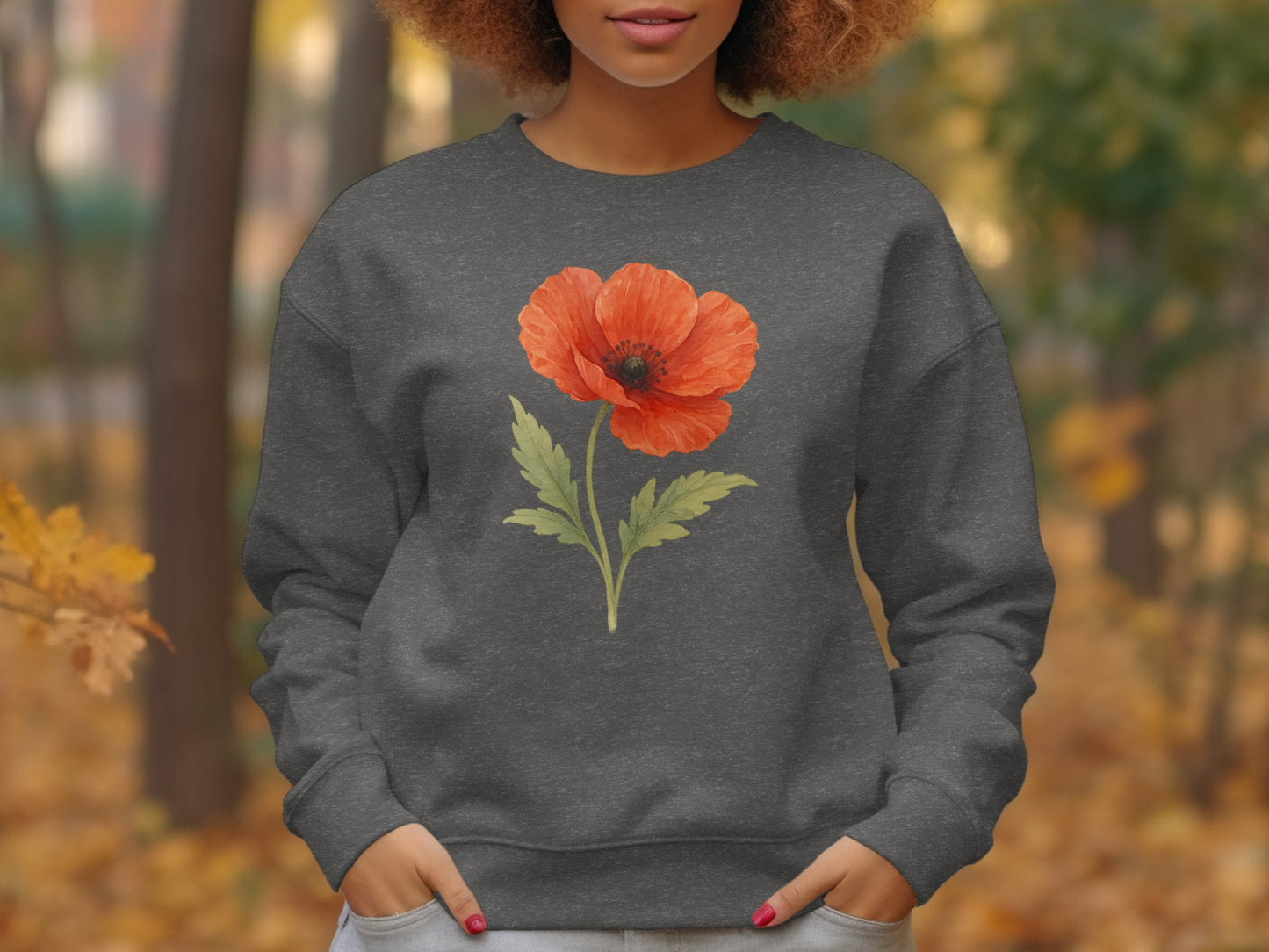 Red Poppy Flower Print Unisex Sweatshirt product