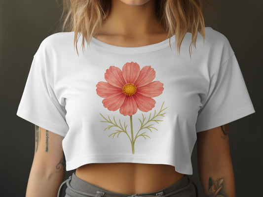 Gorgeous Pink Flower Print Crop Top Stylish Product