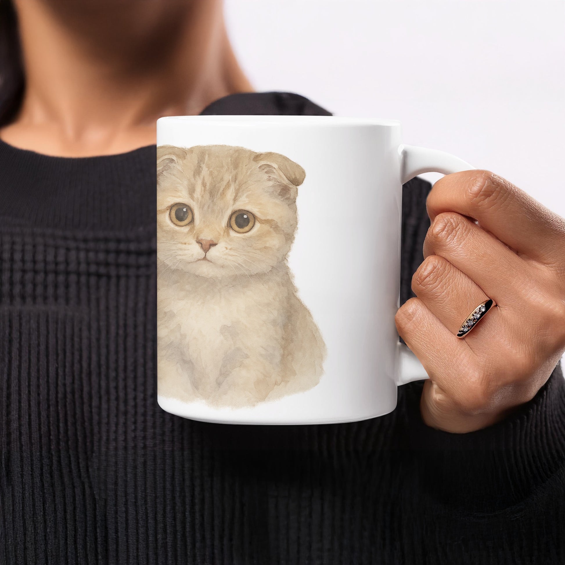 Adorable Kitten Print White Coffee Mug product type