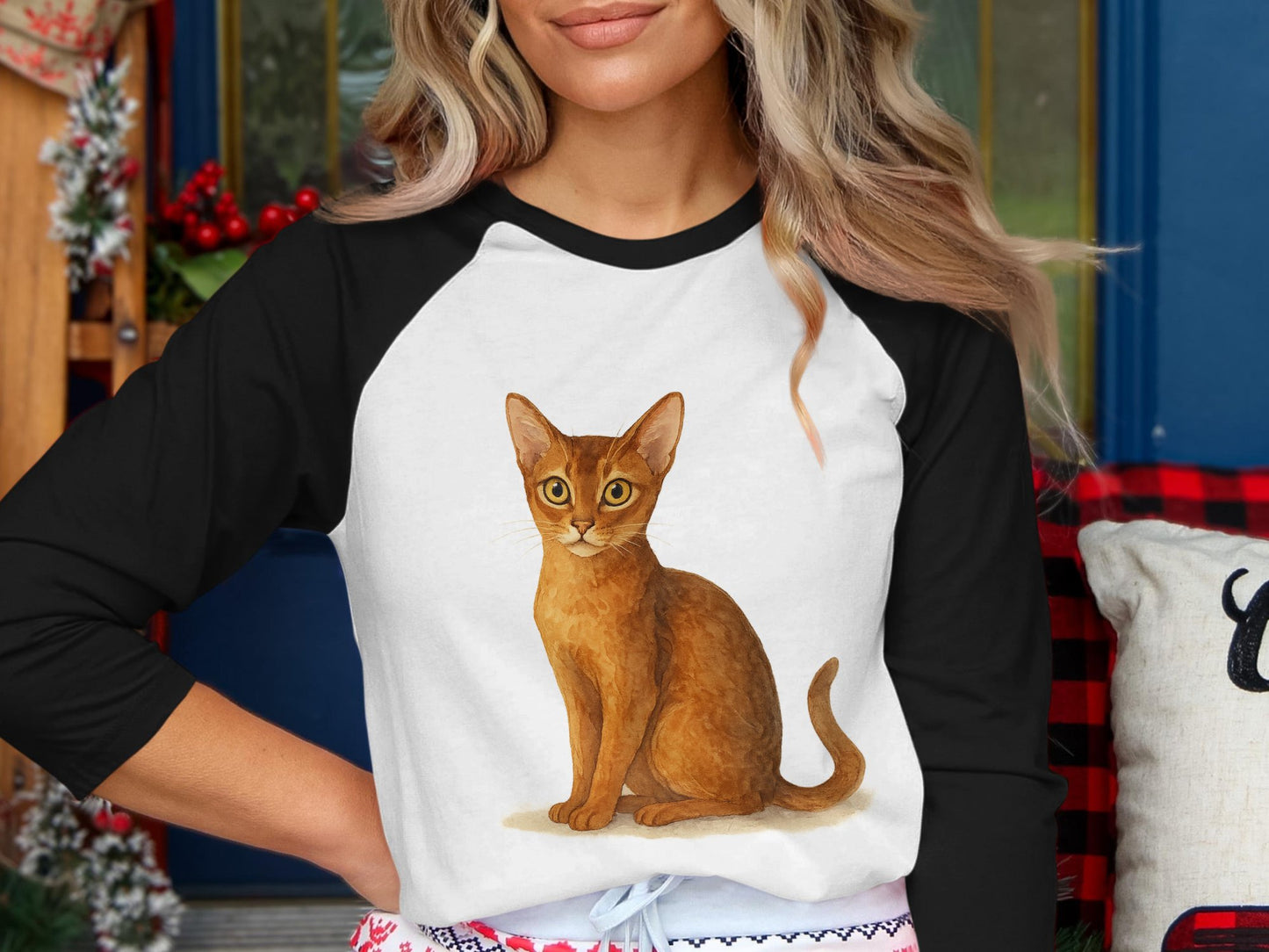 Women's Long Sleeve Tee with Cat Graphic product