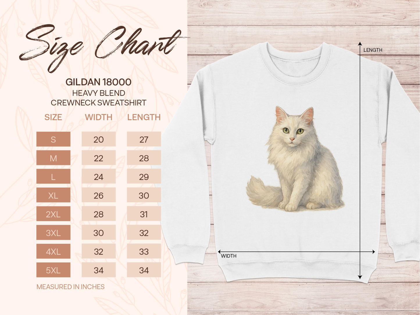 White Crewneck Sweatshirt with Cute Cat Print product