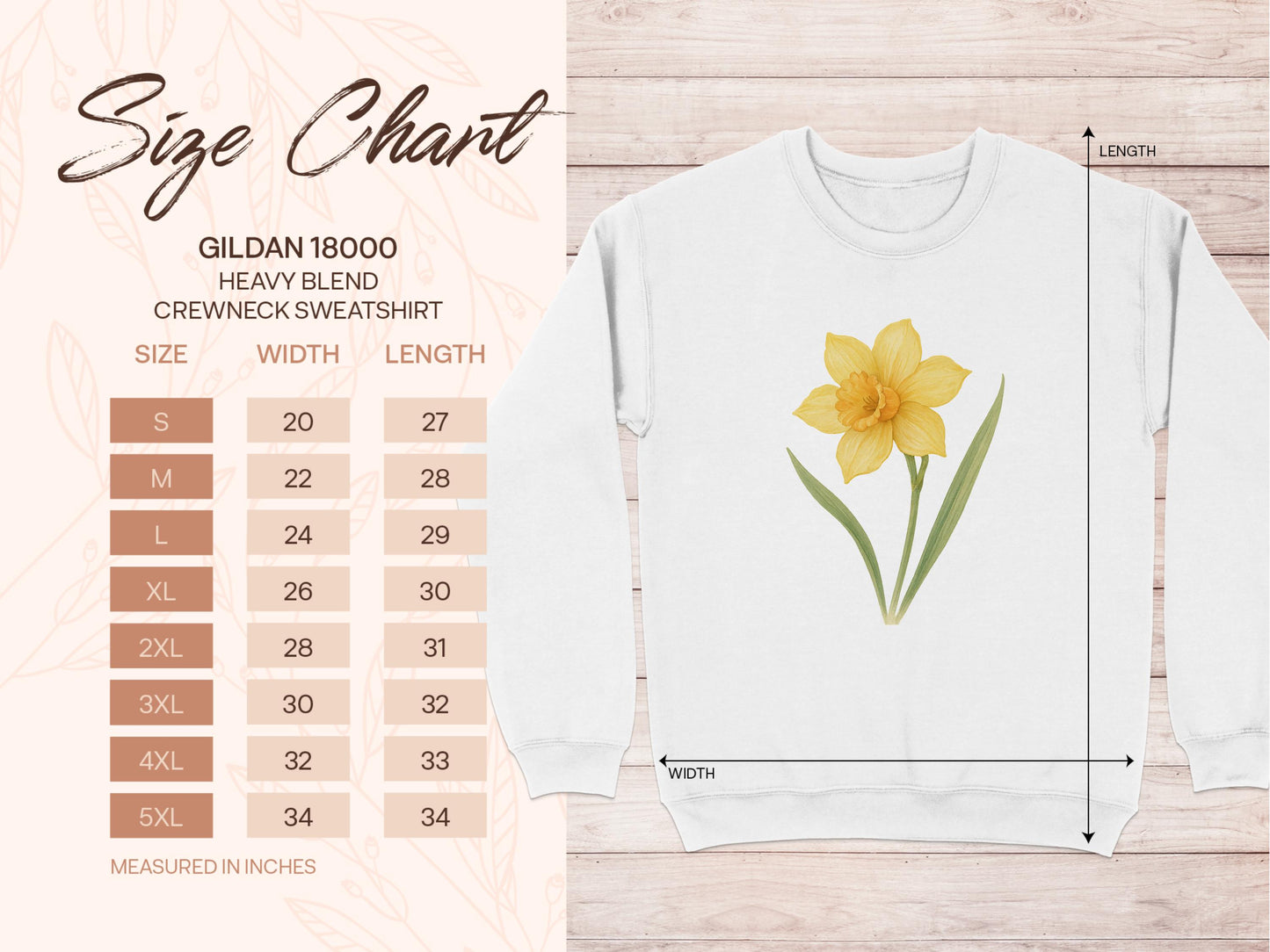 Yellow Daffodil Design Gildan 18000 Crewneck Sweatshirt product