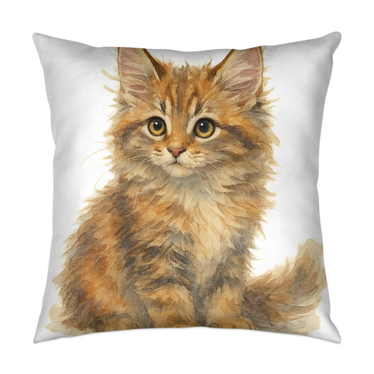 Adorable Furry Kitten Print Throw Pillow product