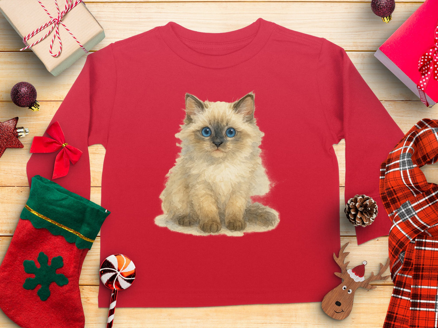 Adorable Cat Print Long Sleeve Shirt product type
