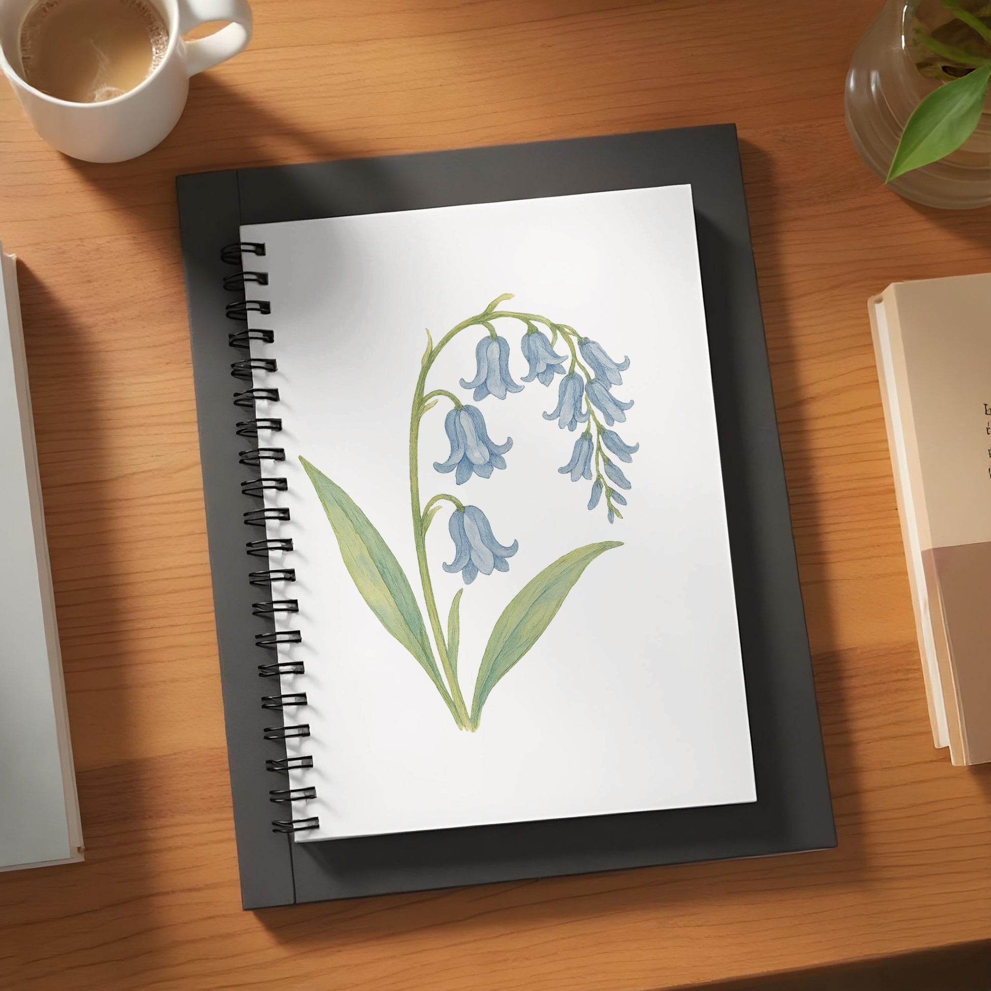 Watercolor Bluebell Illustration Spiral Notebook product