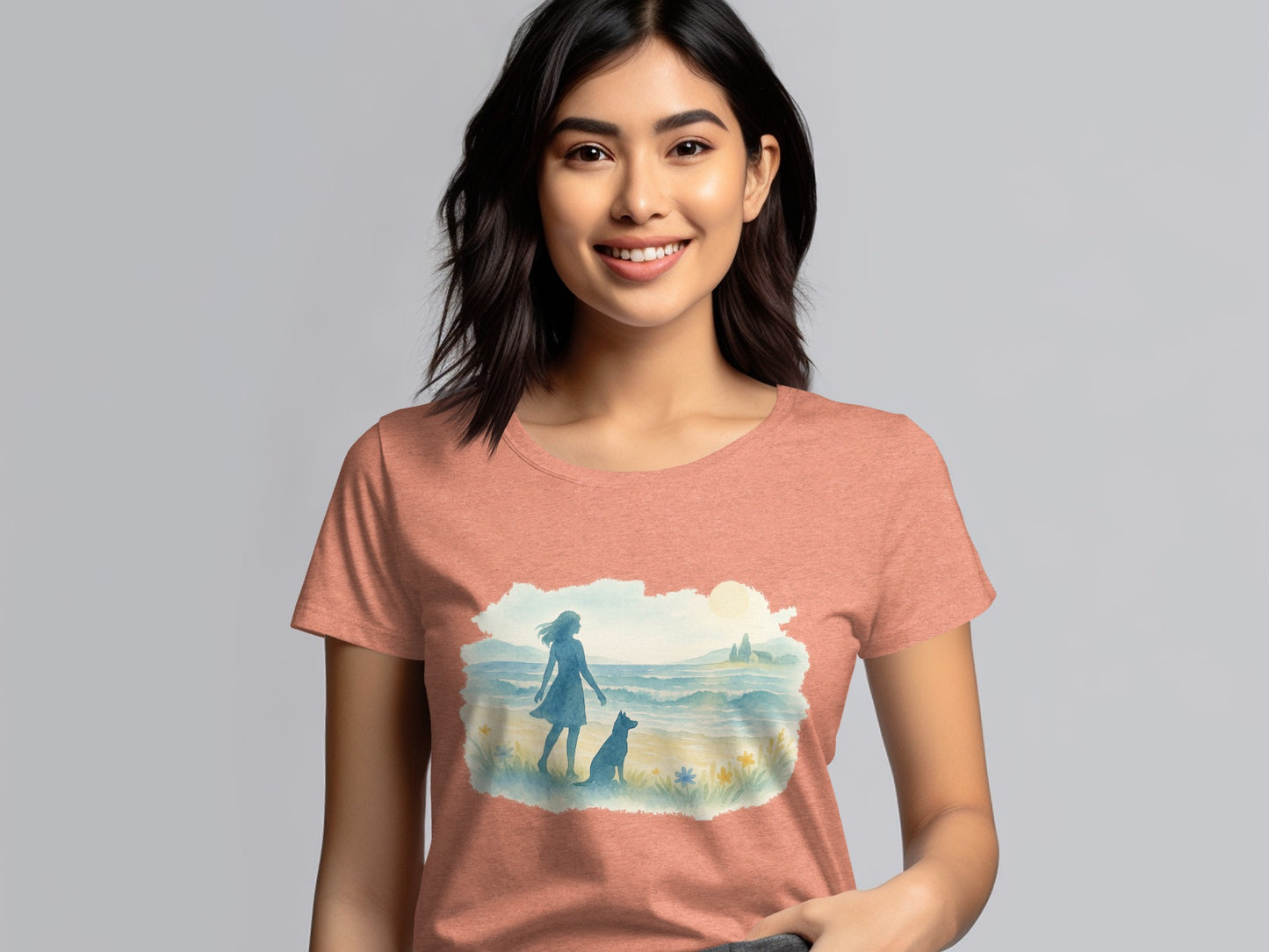 Beautiful Sunrise Illustration Casual T-shirt product